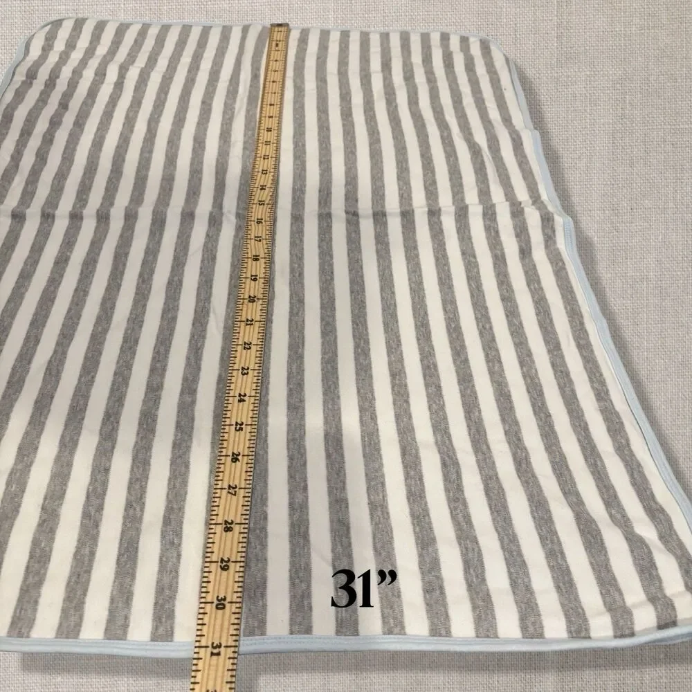 Carter’s Baby Blanket Blue Gray Striped Elephant Security Receiving 31x24 “play”